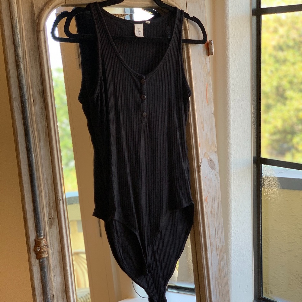 ⭐️SALE!!! Anthropologie Black Tank Button Up Bodysuit⭐️